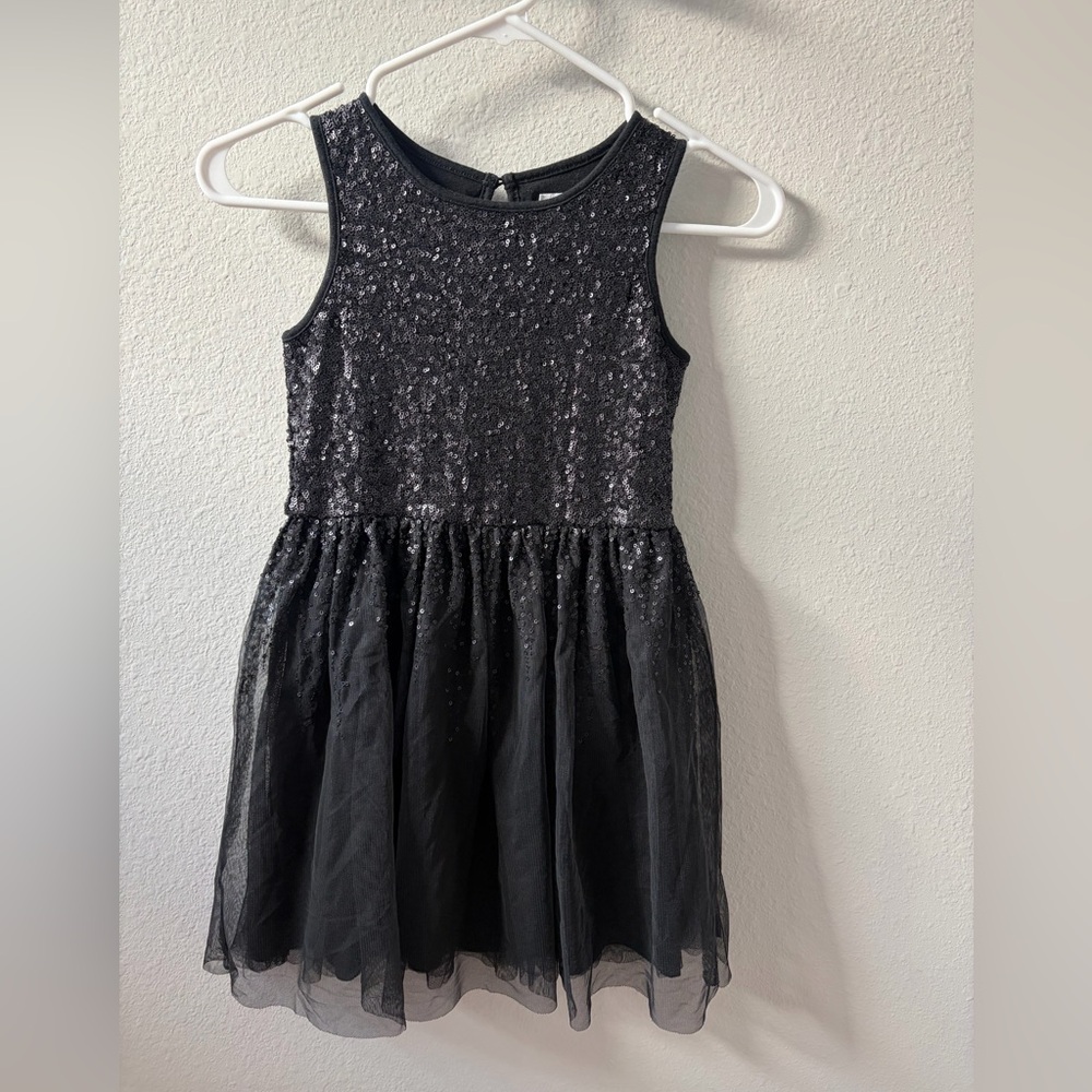 GAP Black Sequin Girls Dress